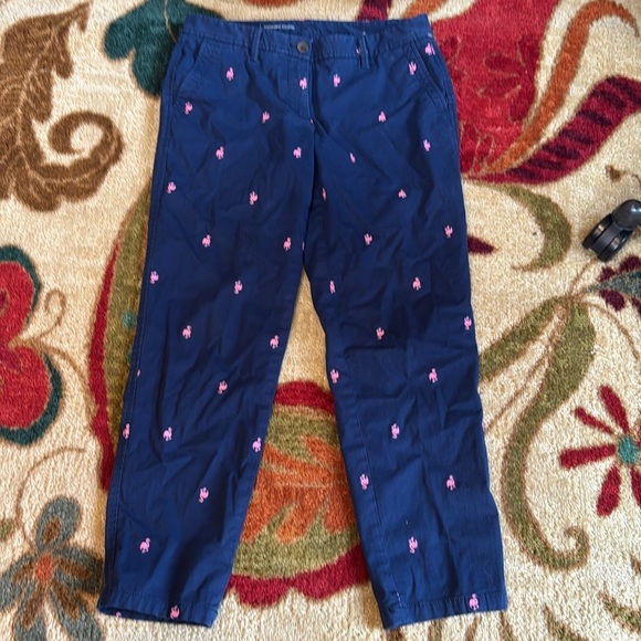 Talbots Relaxed Chino Flamingo Print Ankle Pants Casual Everyday Womans 4 - Picture 10 of 12